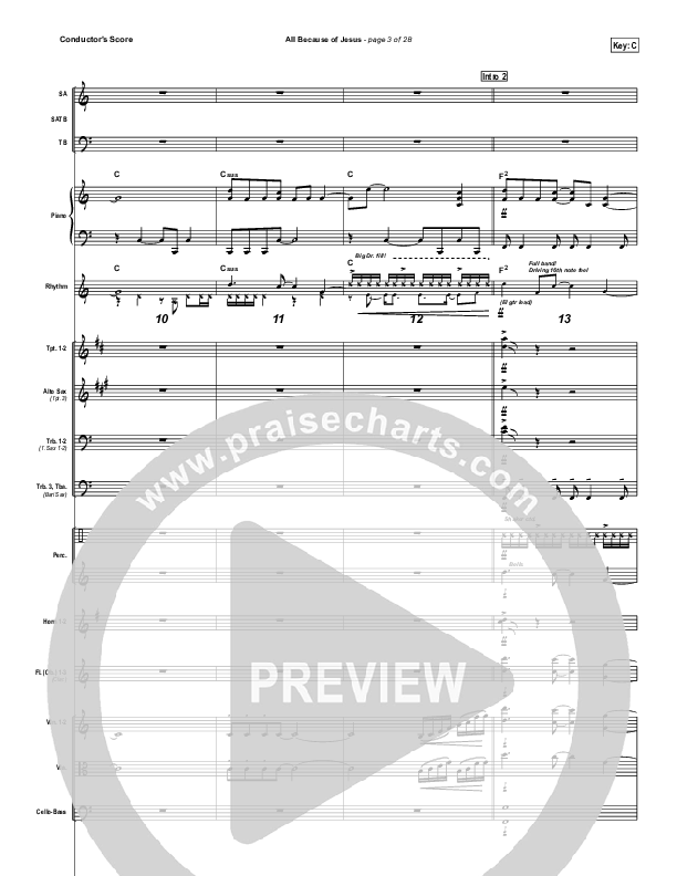All Because Of Jesus Conductor's Score (FEE Band)