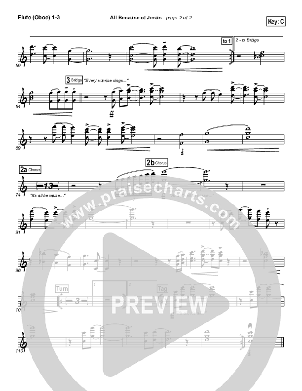 All Because Of Jesus Flute/Oboe 1/2/3 (FEE Band)