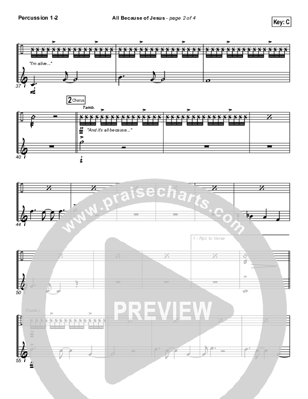 All Because Of Jesus Percussion 1/2 (FEE Band)