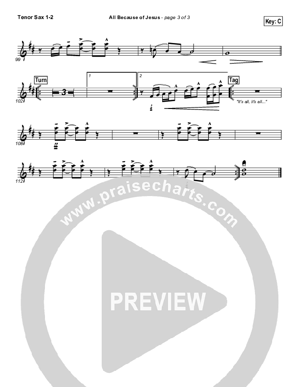 All Because Of Jesus Tenor Sax 1/2 (FEE Band)
