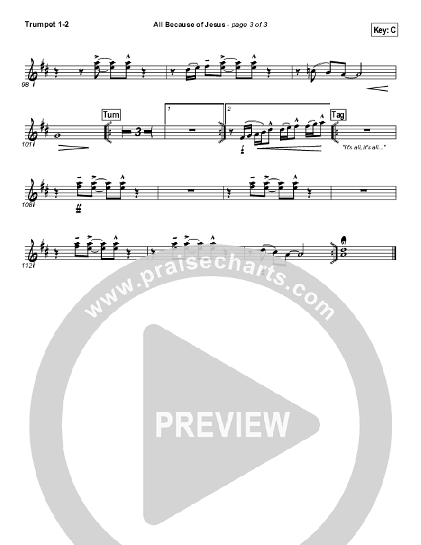 All Because Of Jesus Trumpet 1,2 (FEE Band)