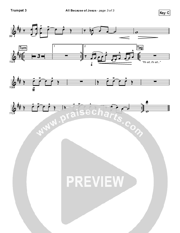 All Because Of Jesus Trumpet 3 (FEE Band)