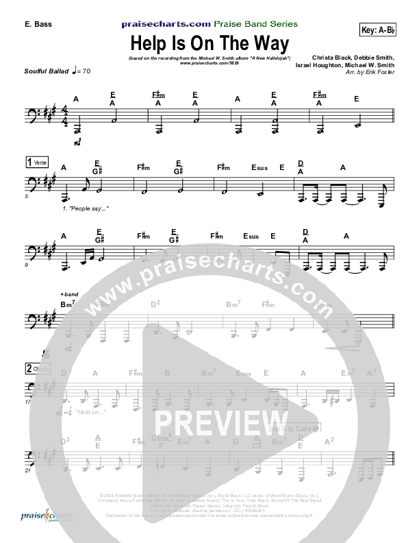 Help Is On The Way Bass Guitar (Michael W. Smith)