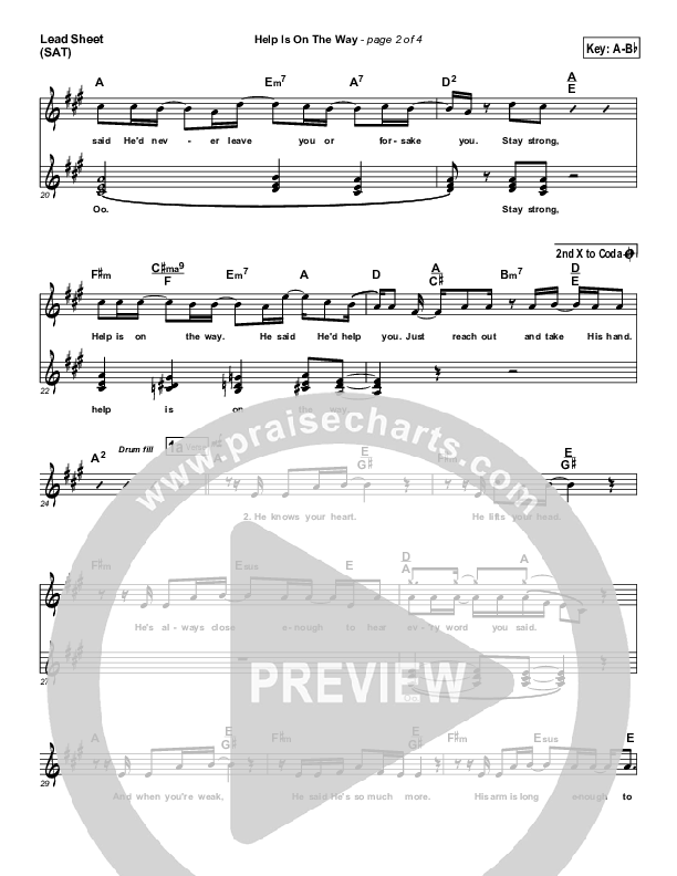 Help Is On The Way Lead Sheet (Michael W. Smith)