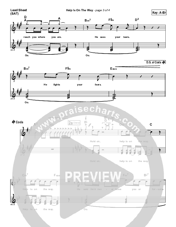 Help Is On The Way Lead Sheet (SAT) (Michael W. Smith)