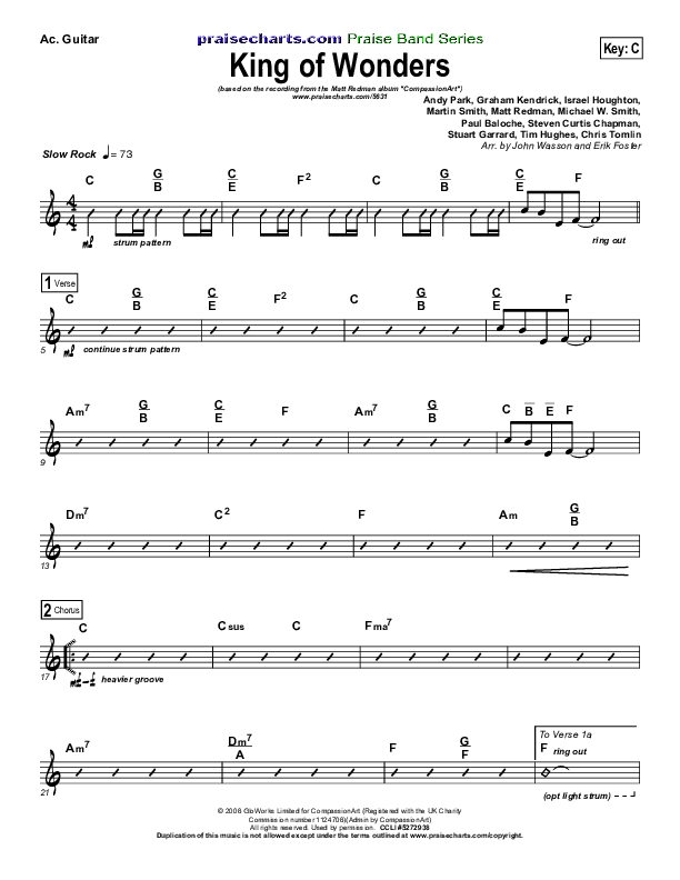 King Of Wonders Acoustic Guitar (Matt Redman)