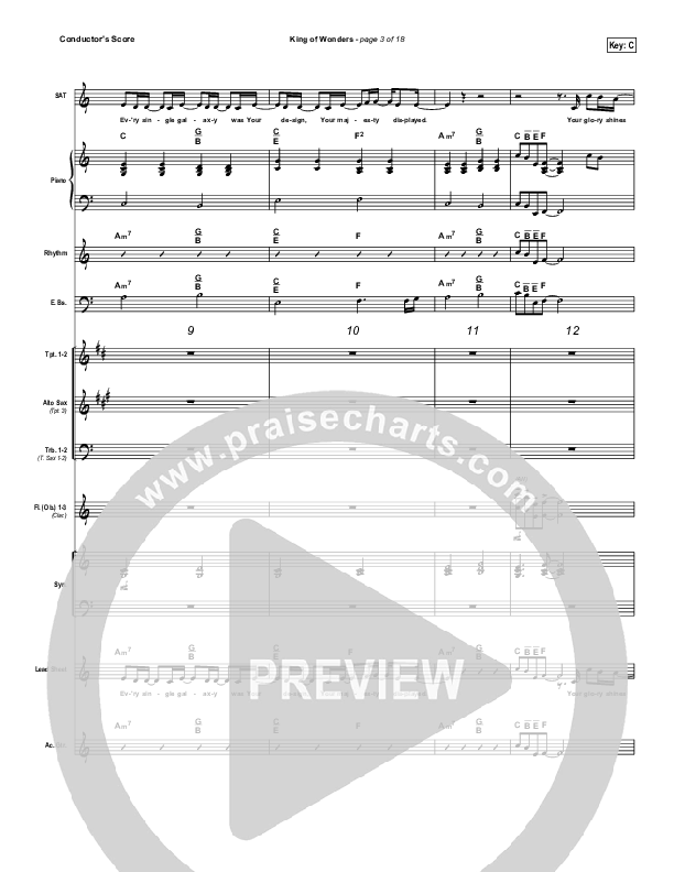 King Of Wonders Conductor's Score (Matt Redman)