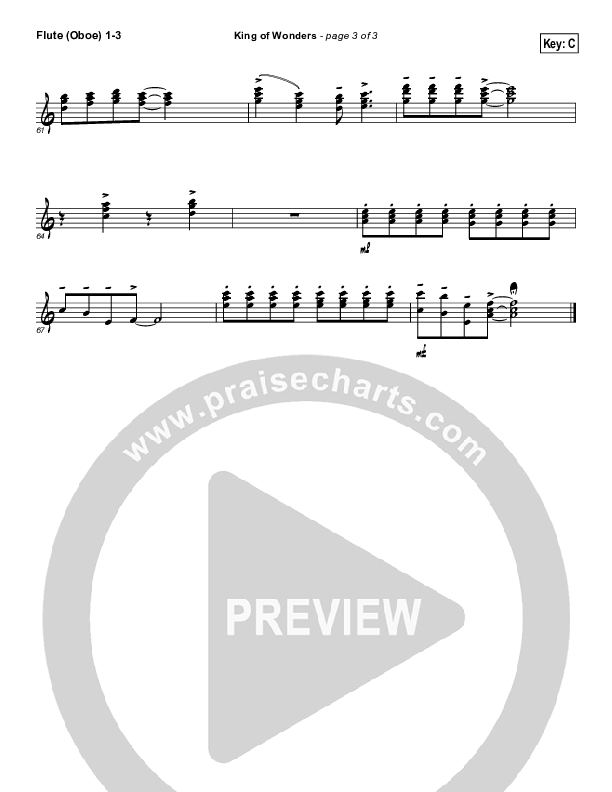 King Of Wonders Flute/Oboe 1/2/3 (Matt Redman)