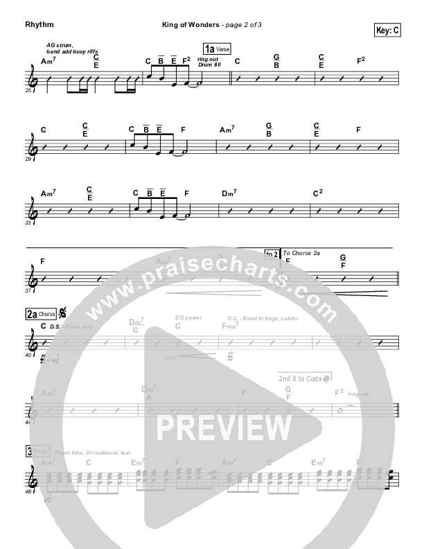 King Of Wonders Rhythm Chart (Matt Redman)