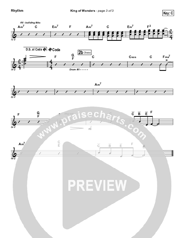 King Of Wonders Rhythm Chart (Matt Redman)