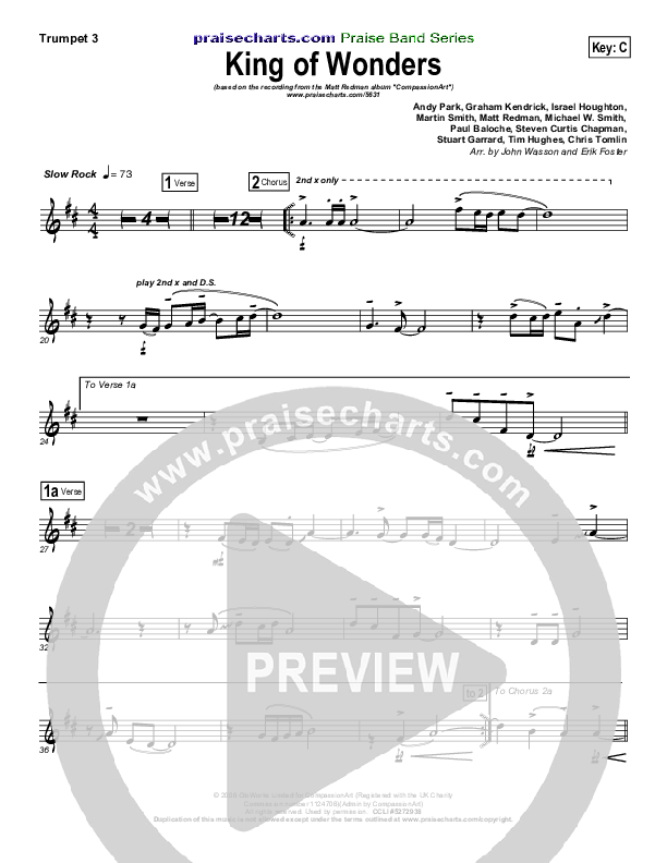 King Of Wonders Trumpet 3 (Matt Redman)