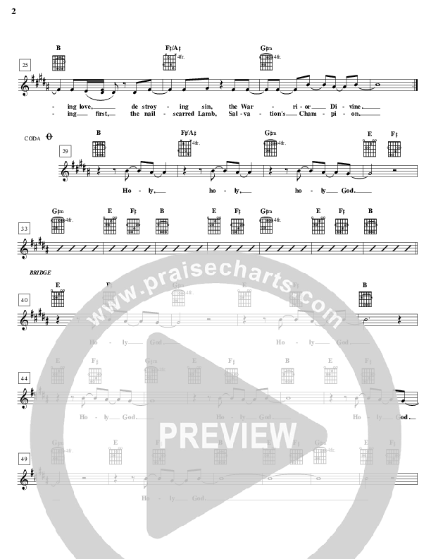 Holy God Lead Sheet (Brian Doerksen)