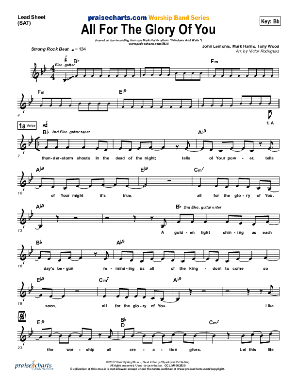 The Glory Of You Lead (SAT) (Mark Harris)