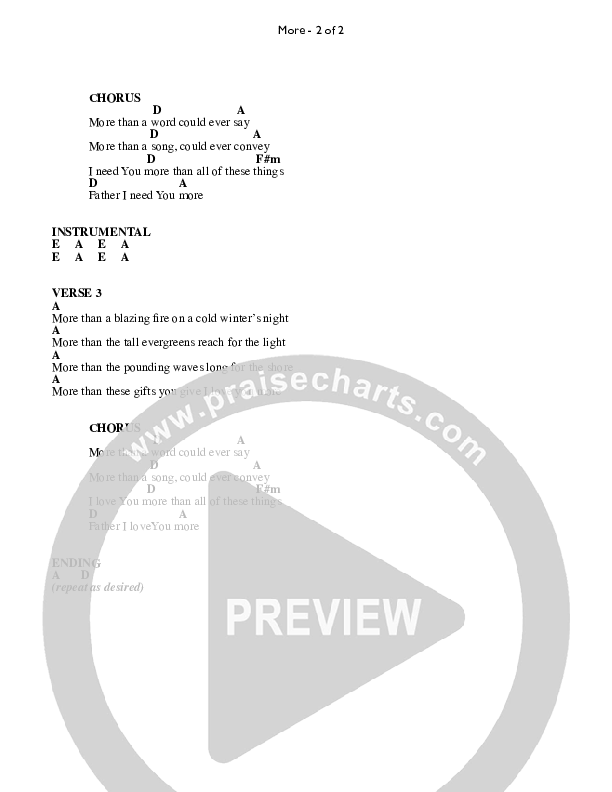 More Chords & Lyrics (Brian Doerksen)