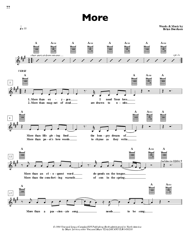 More Lead Sheet (Brian Doerksen)