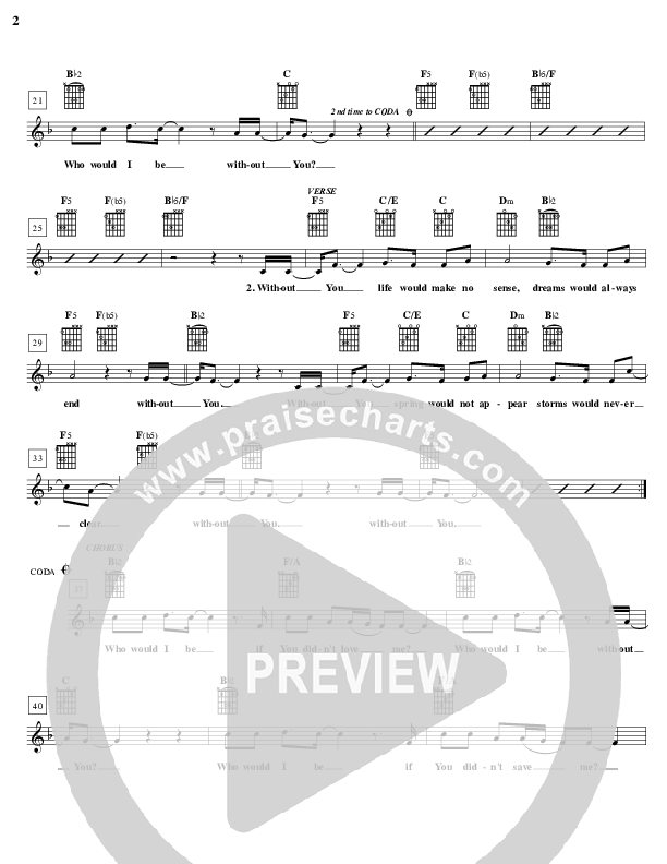 Without You Lead Sheet (Brian Doerksen)