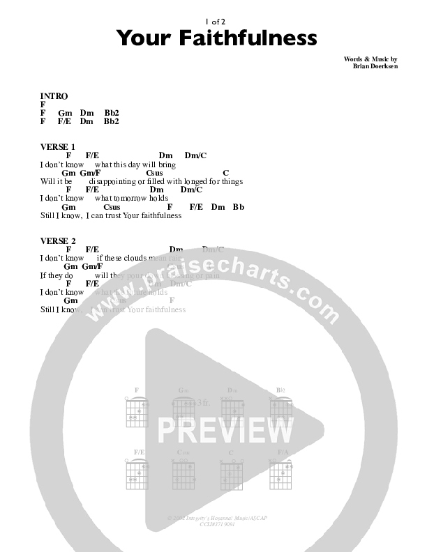 Your Faithfulness Chords & Lyrics (Brian Doerksen)