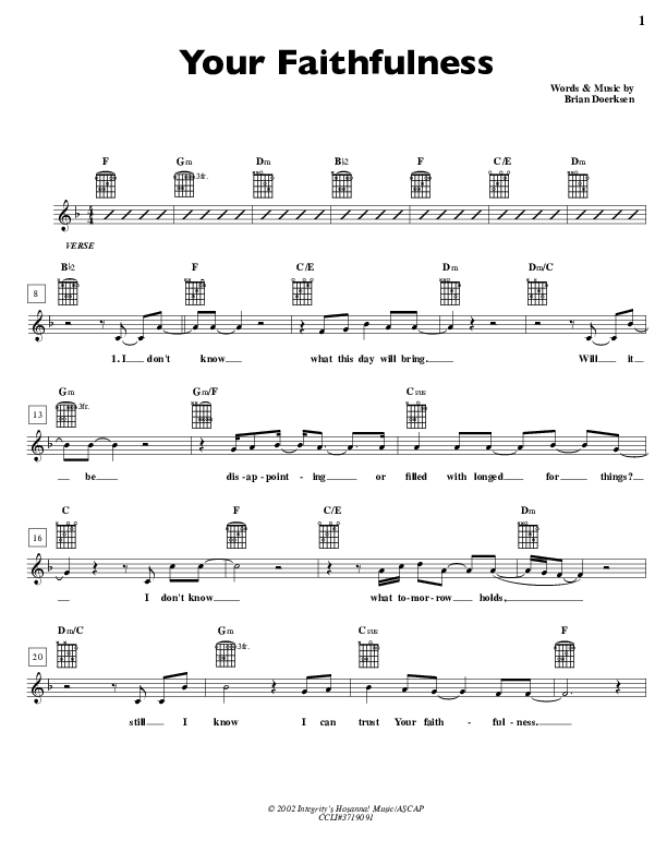 Your Faithfulness Lead (SAT) (Brian Doerksen)