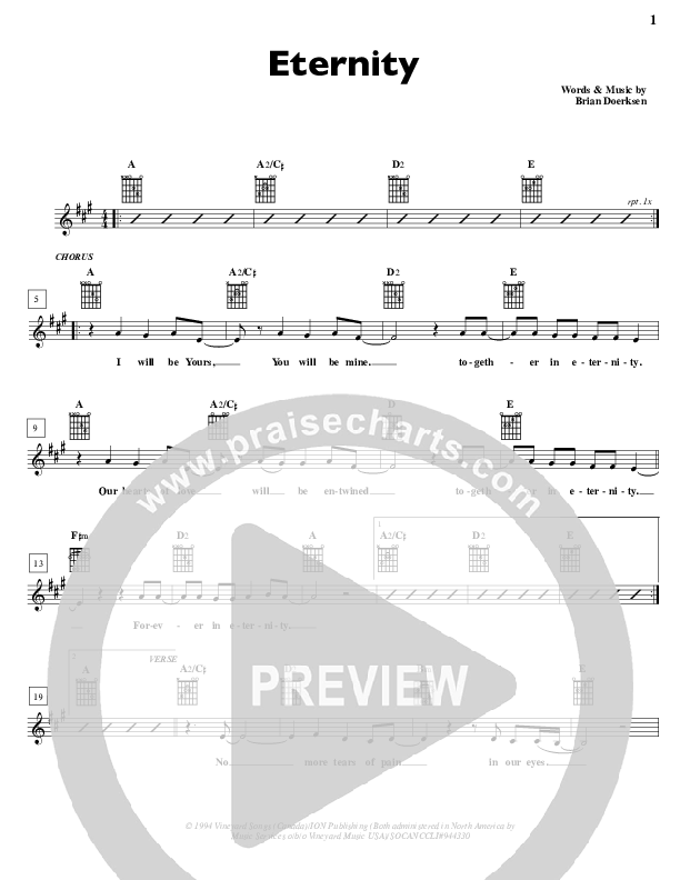 Eternity Lead Sheet (Brian Doerksen)