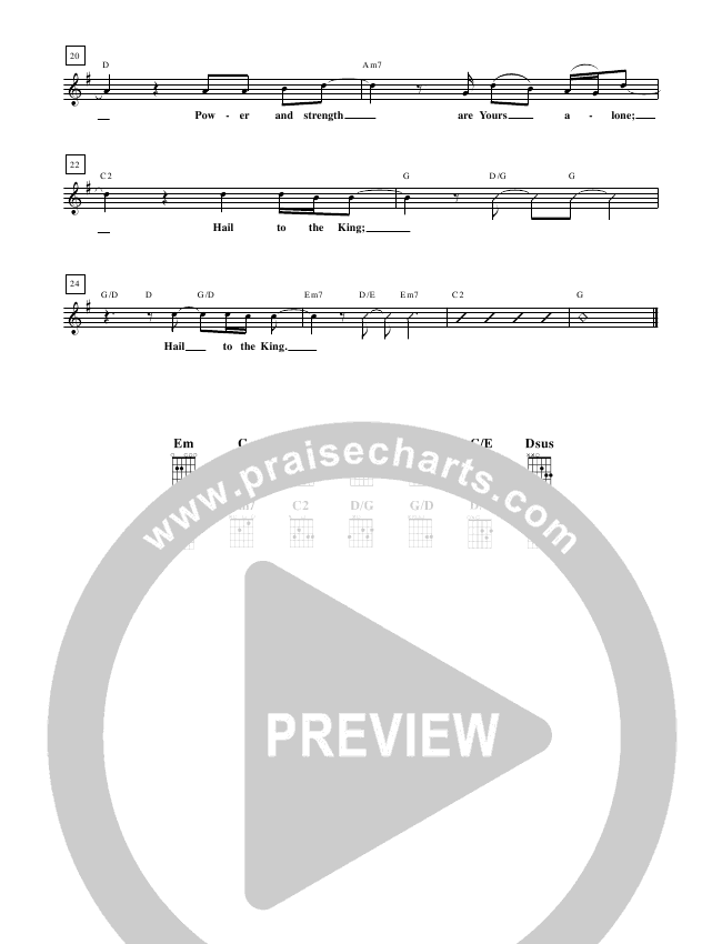Hail To The King Sheet Music PDF (Don Moen) PraiseCharts
