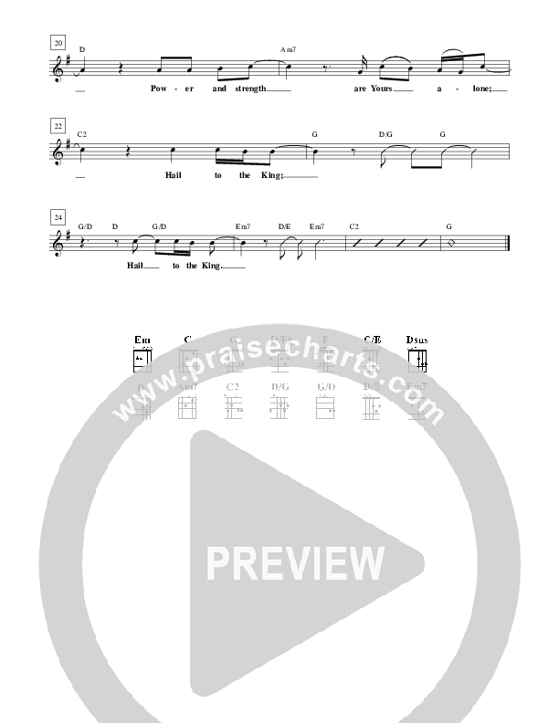 Hail To The King Lead Sheet (Don Moen)