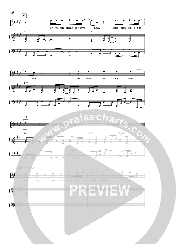 Mighty To Save Piano/Vocal (SAT) (Don Moen)