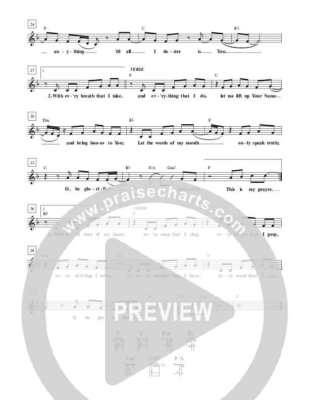 Be Glorified Lead Sheet (Don Moen)