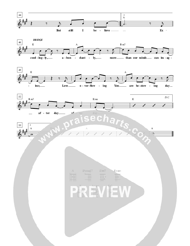 I Believe There Is More Lead Sheet (Don Moen)