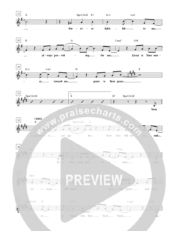 Great Is Your Mercy Lead Sheet (Don Moen)