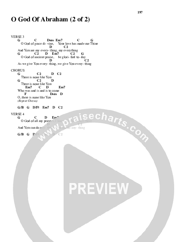 O God Of Abraham Chord Chart (Don Moen)