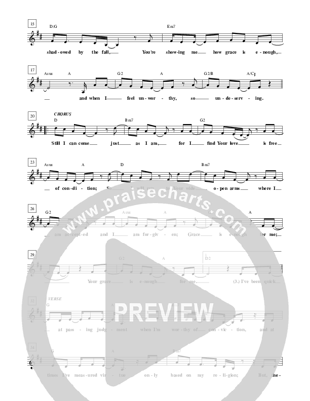 Grace Is Enough Lead Sheet (Don Moen)