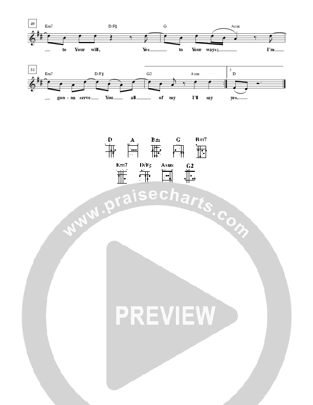 I'll Say Yes Lead Sheet (Don Moen)