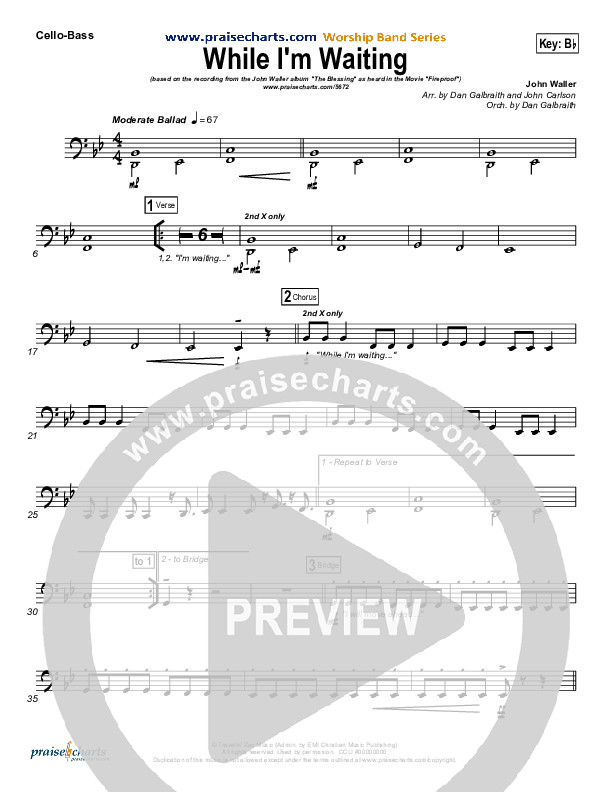 While I Am Waiting Cello/Bass (John Waller)