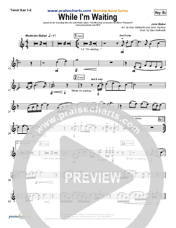 While I Am Waiting Tenor Sax 1/2 (John Waller)