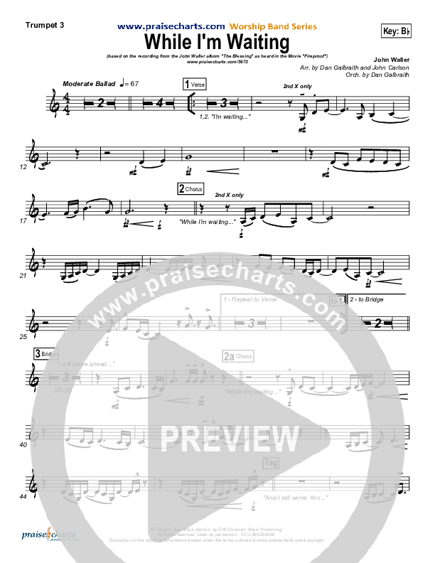 While I Am Waiting Trumpet 3 (John Waller)