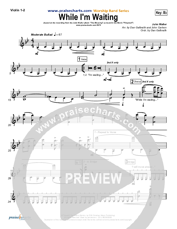 While I Am Waiting Violin 1/2 (John Waller)