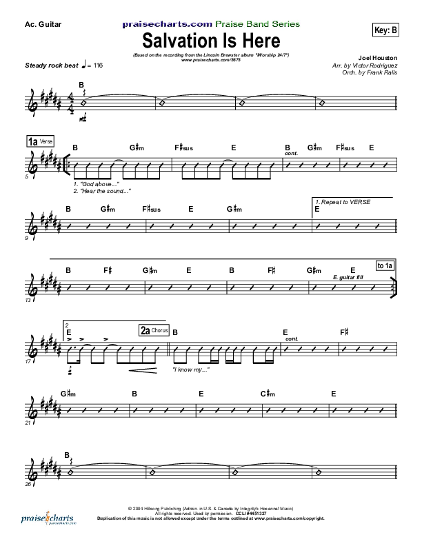 Salvation Is Here Acoustic Guitar (Lincoln Brewster)