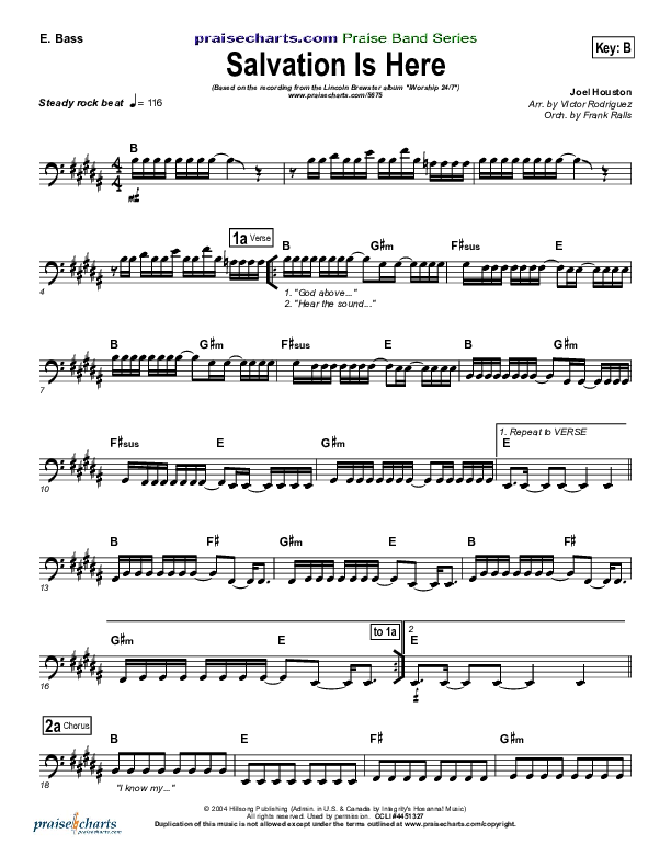 Salvation Is Here Bass Guitar (Lincoln Brewster)