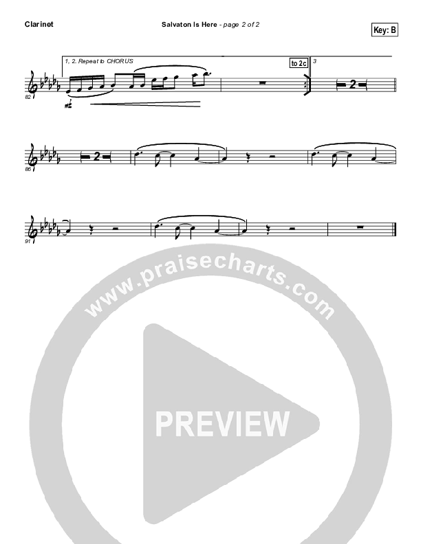 Salvation Is Here Clarinet (Lincoln Brewster)