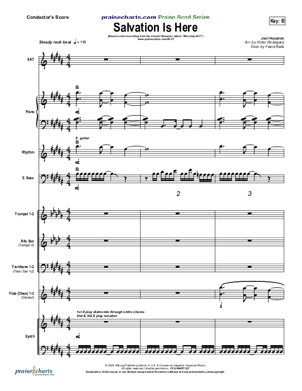 Salvation Is Here Conductor's Score (Lincoln Brewster)