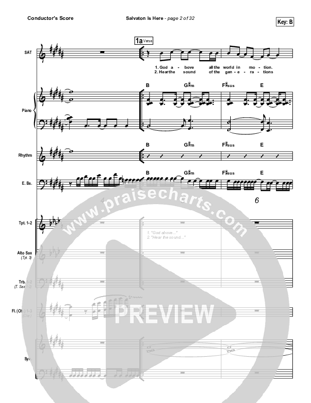 Salvation Is Here Conductor's Score (Lincoln Brewster)