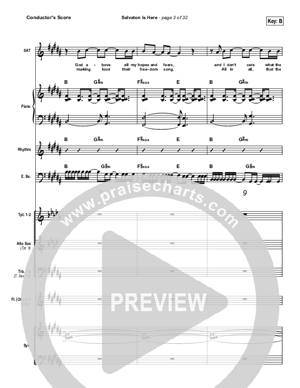 Salvation Is Here Conductor's Score (Lincoln Brewster)