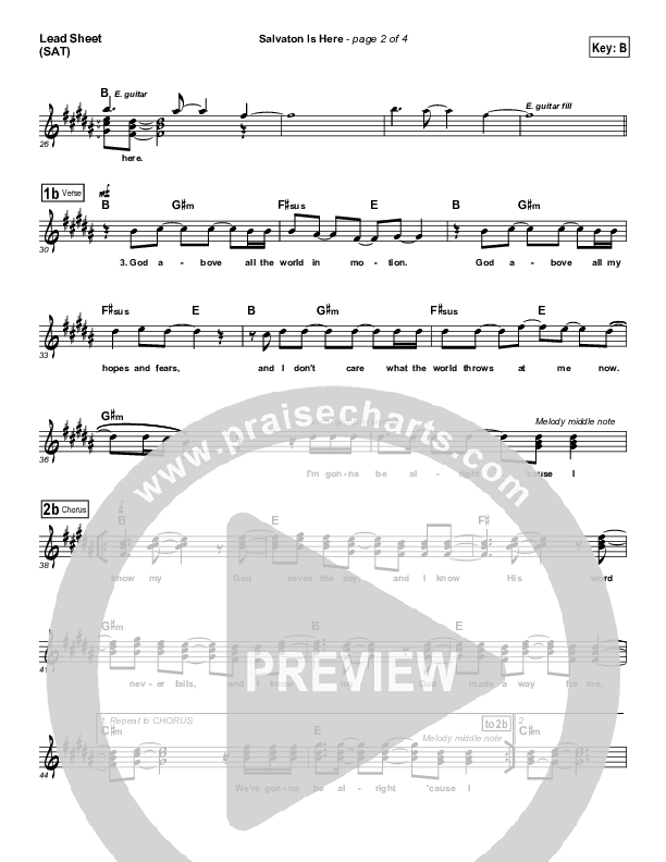 Salvation Is Here Lead Sheet (SAT) (Lincoln Brewster)