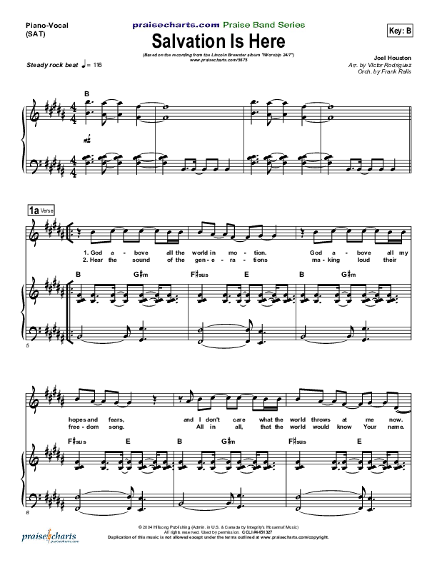 Salvation Is Here Piano/Vocal & Lead (Lincoln Brewster)