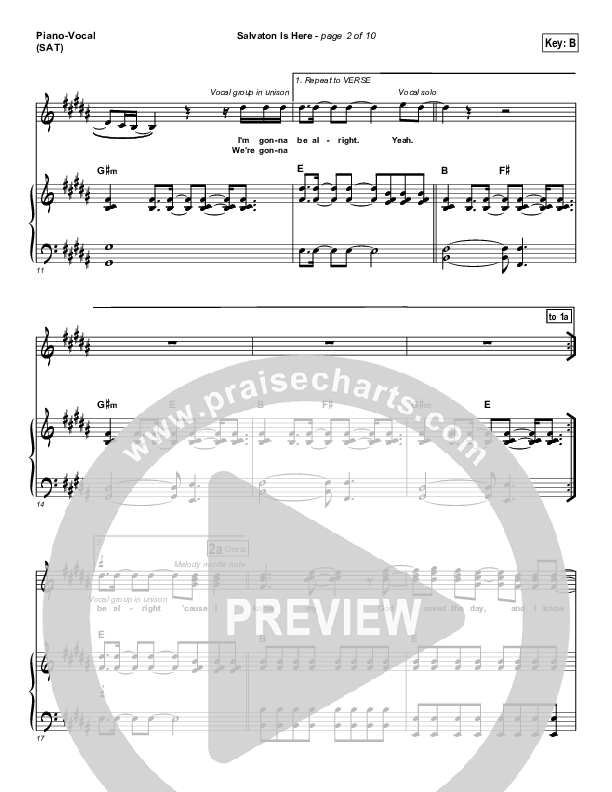 Salvation Is Here Piano/Vocal (SAT) (Lincoln Brewster)