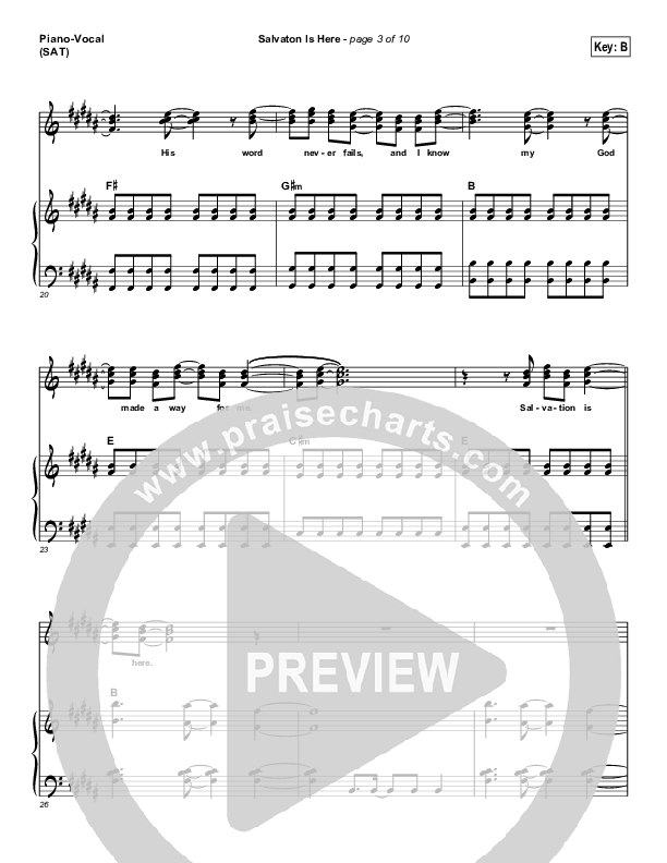 Salvation Is Here Piano/Vocal (SAT) (Lincoln Brewster)