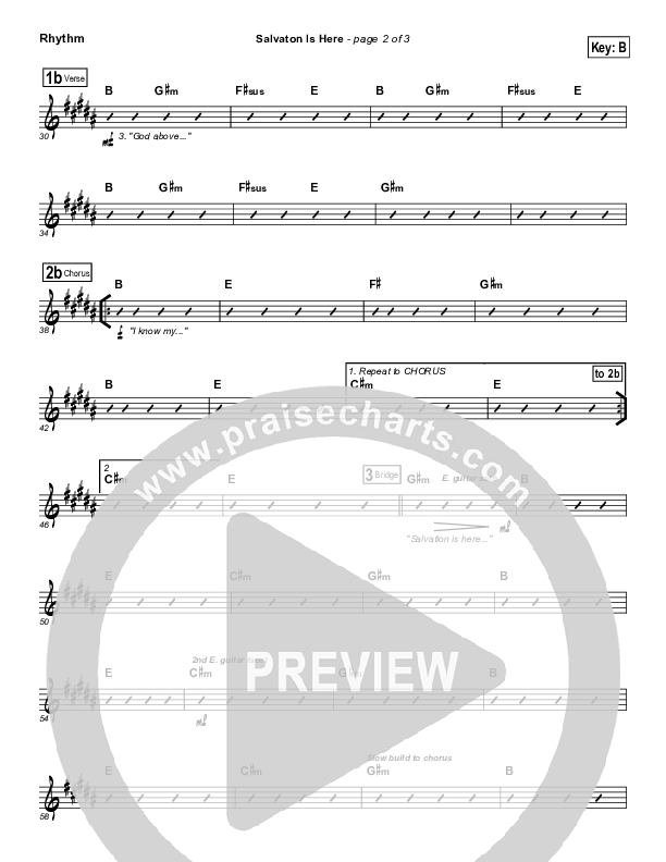 Salvation Is Here Rhythm Chart (Lincoln Brewster)