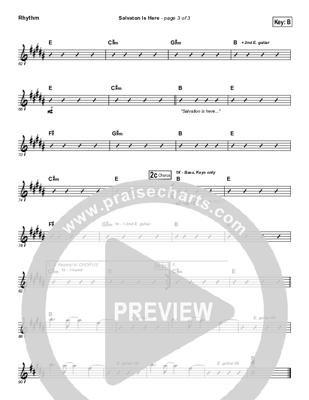 Salvation Is Here Rhythm Chart (Lincoln Brewster)
