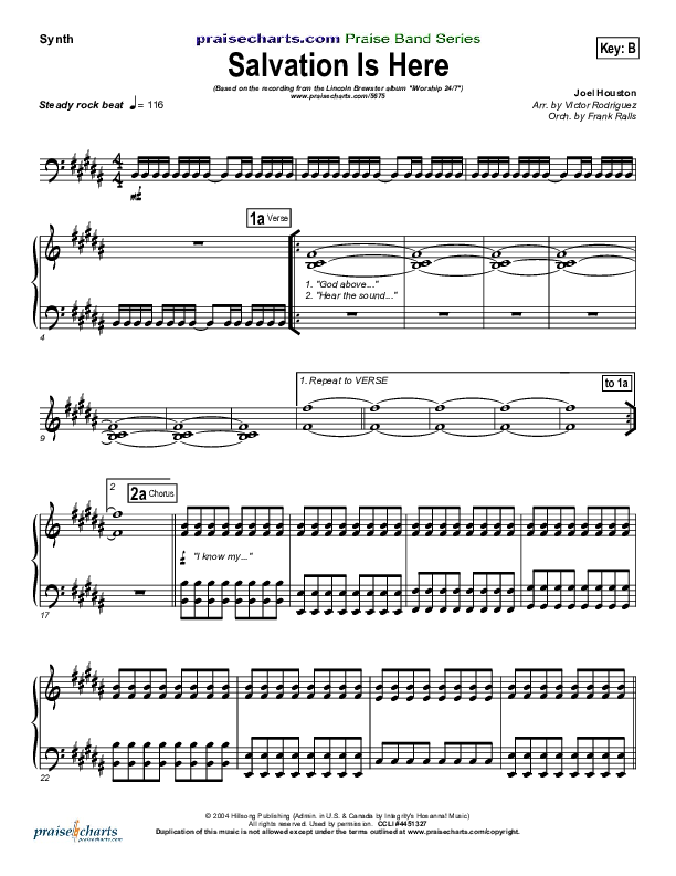 Salvation Is Here Synth Strings (Lincoln Brewster)