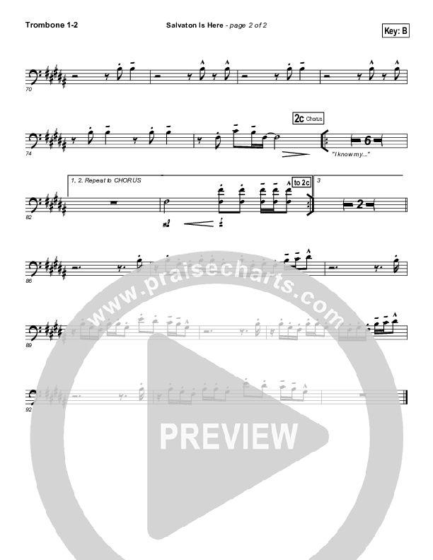 Salvation Is Here Trombone 1/2 (Lincoln Brewster)